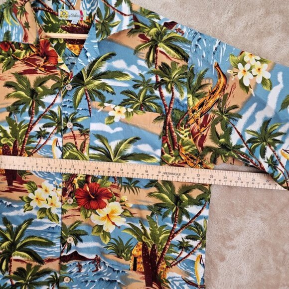 Aloha Joe Hawaiian Shirt Men Size M Maui Coconuts Palm Trees Floral Short Sleeve - Picture 3 of 10